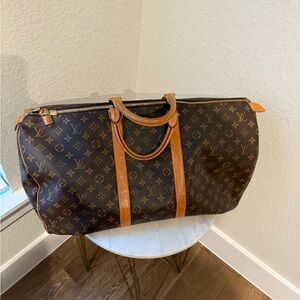 Louis Vuitton Brown Monogram Duffel Bag with Leather Trim (*Gently Used*)